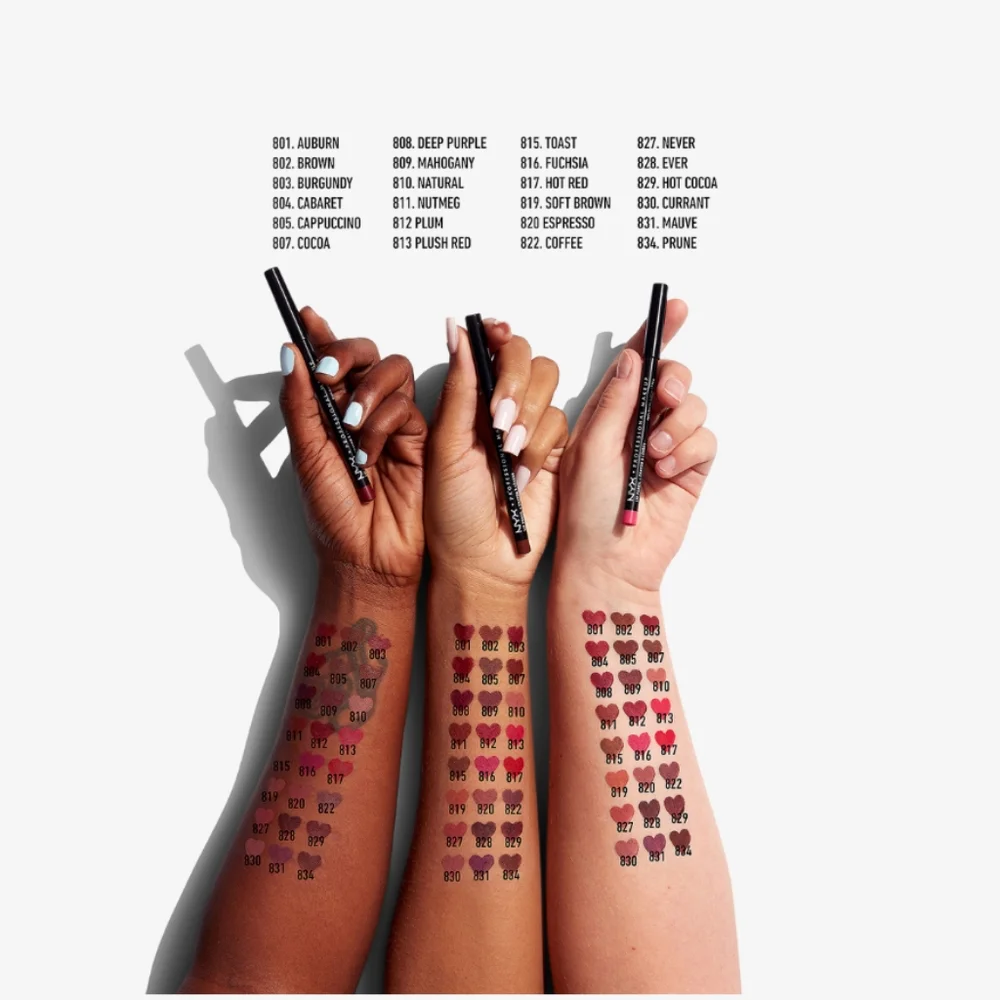 NYX Lip Pencil Set Of 5 Pencils